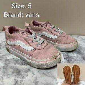 Vans Kids Light Pink and White Sneakers